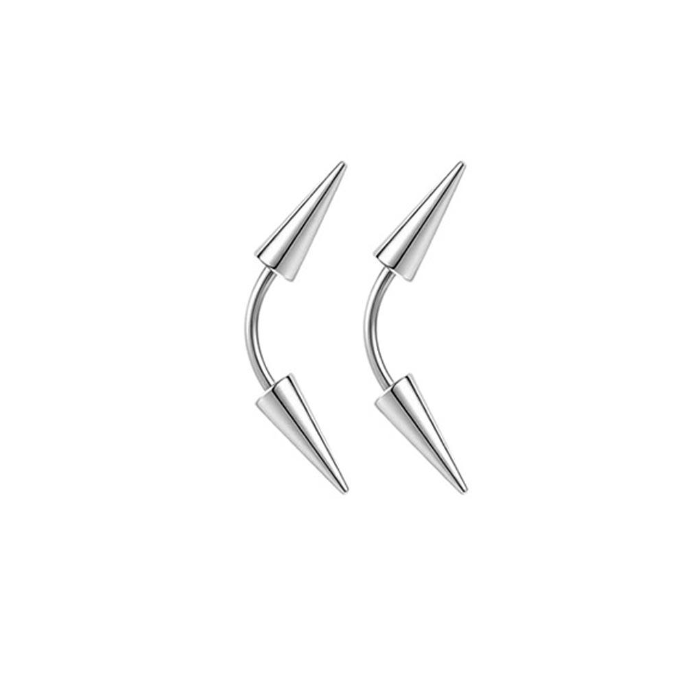 2pcs/6pcs Spike Eyebrow Piercing Jewelry Stainless Steel Curved Barbell Eyebrow Tragus Lip Rings Earrings For Men