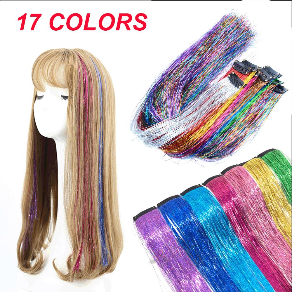 Hair Tinsel Shiny Wire Hair Extension Wig Piece Hair Styling Accessory Seamless Hair Extension