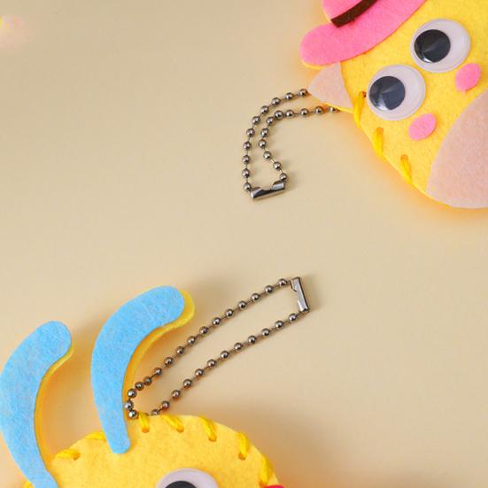 6 шт./компл. детский швейный набор с нитками, иглой, хлопковым наполнителем, цепочкой из бисера, пластиковыми глазами, плюшевая игрушка ручной работы, набор для шитья чучел животных