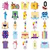 50pcs/1 lot Digital Block Sticker Cartoon Animation Educational Fun Children's Graffiti Stationery Desktop Stickers