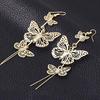 Women Punk Gold Silver Color Long Dangle Drop Butterfly Earrings Hook Eardrops ARI