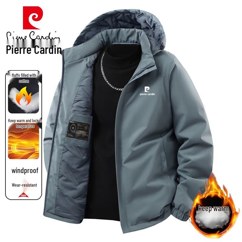 Pierre Cardin Men's Autumn/Winter Padded Jacket with Detachable Hood