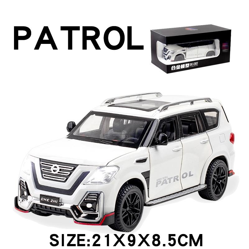 Новый 1:24 Nissan Patrol внедорожник внедорожник литой модели автомобиля игрушечная модель коллекционная железная игрушечная машинка со звуком и светом для мальчиков дети C48