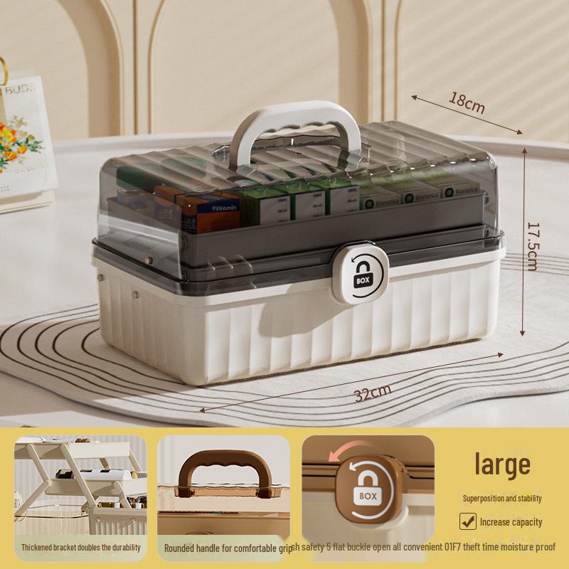 Большая вместительная портативная аптечка первой помощи и медицинский ящик для хранения для использования дома и на открытом воздухе