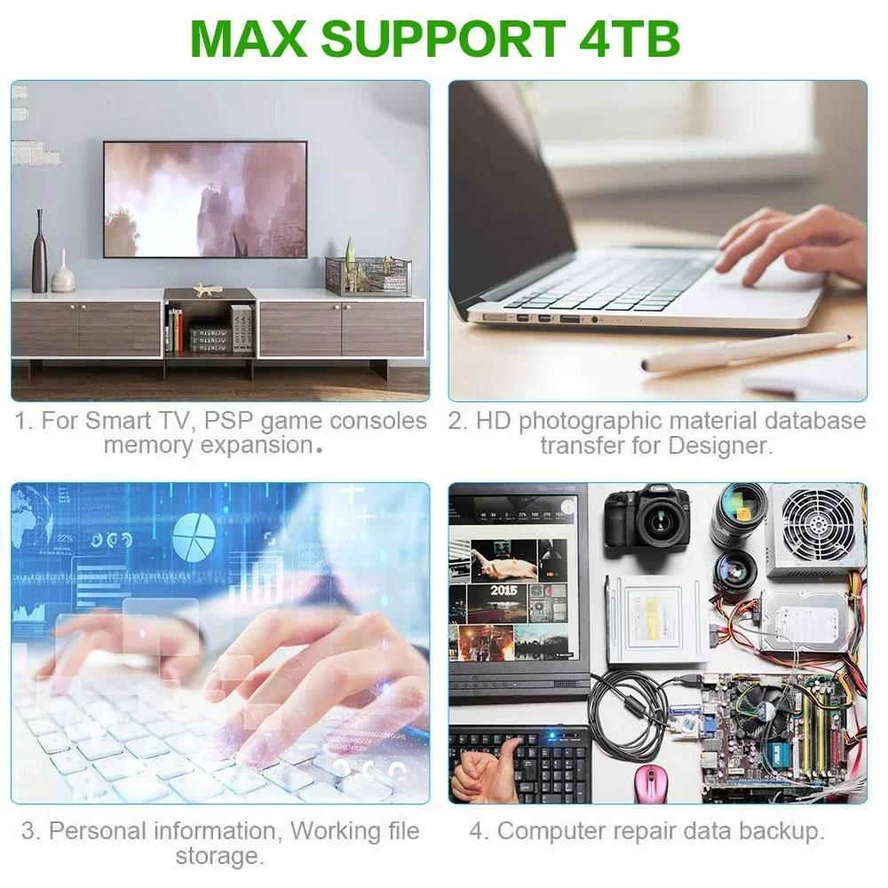 Кабель-адаптер USB 3.0 Type C к SATA для жесткого диска 2,5 дюйма SSD HDD с поддержкой UASP для Windows Mac Android, кабель для передачи данных Plug and Play