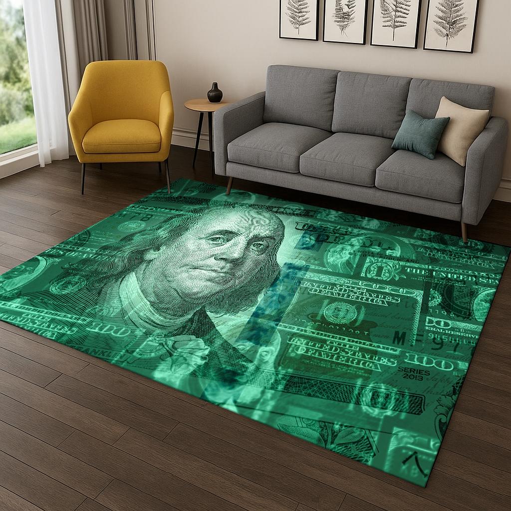 3D Us Dollar Euro Pound Money Illusion Carpet Rug for Living Room Sofa Home Bedroom Kitchen Doormat Decor,Playroom Non-slip Mat