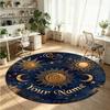 Space Celestial (59) Theme Round Crystal Velvet Rug Custom Name Text Personalized Floor Mat Home Decor Non Slip Crystal Carpet
