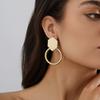 Elegant Alloy Geometric Hollow Out Earrings Fashion Street Style For Women