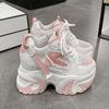 Мода 2024 Женские кроссовки на высокой платформе Новые летние весенние нескользящие дышащие туфли 10 см Толстая подошва Повседневная обувь Папины спортивные кроссовки
