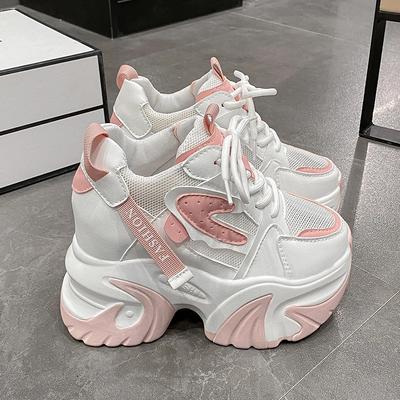 Мода 2024 Женские кроссовки на высокой платформе Новые летние весенние нескользящие дышащие туфли 10 см Толстая подошва Повседневная обувь Папины спортивные кроссовки