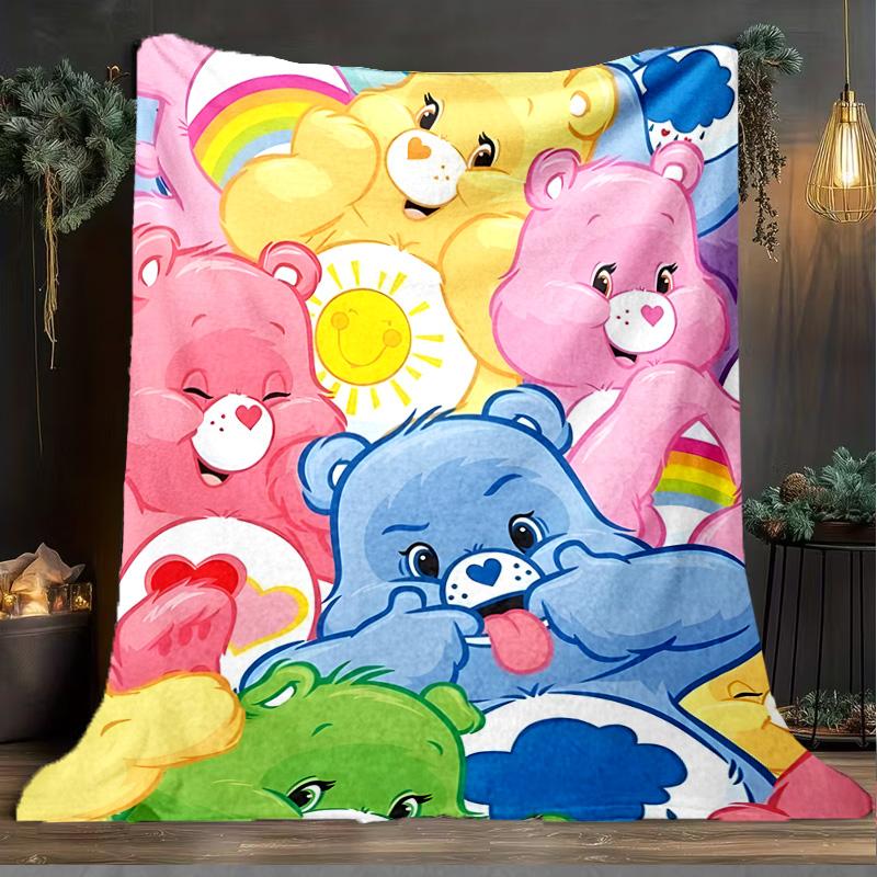 1PC Love Bears Blanket Flannel Throw for Sofa, Indoor, Camping, Living Room, Office, Chair, And Bed Soft Birthday Christmas Gift