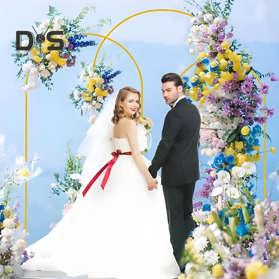 Металлическая арка-фоновая стойка 4 фута/5 футов/6 футов/6,6 футов золотая свадебная арка-стойка рамка для цветов, воздушных шаров, фотографий, арочная рамка для церемонии, дня рождения, вечеринки, ребенка