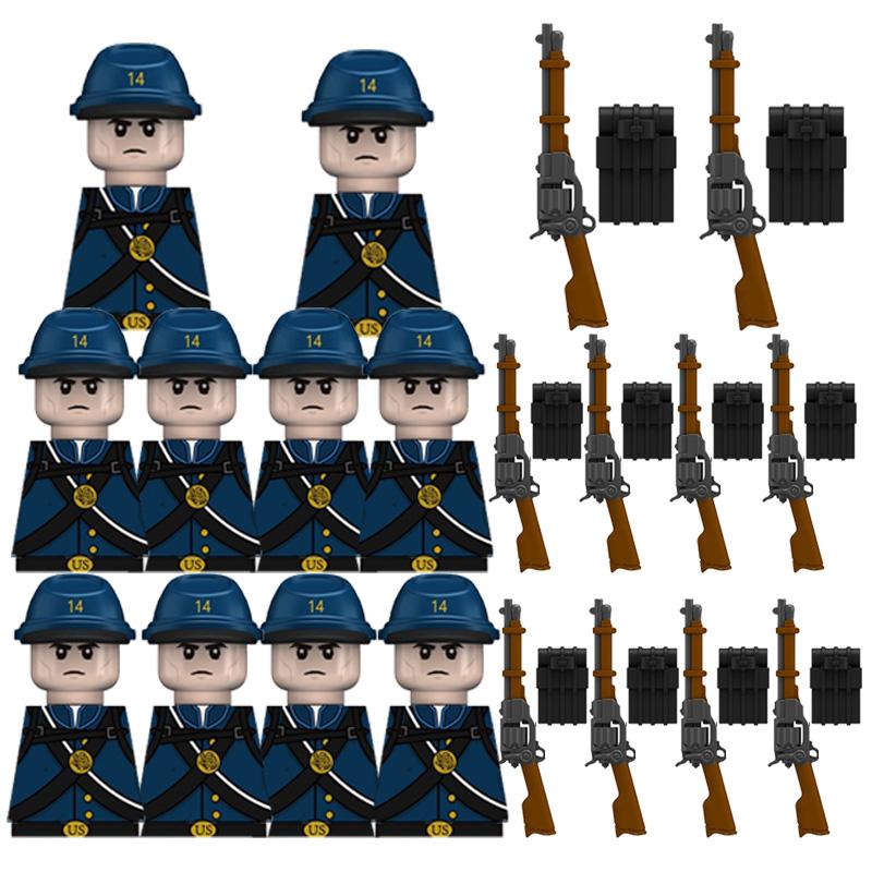Детские игрушки Гражданская война Добровольческий корпус Пехотинцы Западный Ковбой Вооружение Снаряжение Фигурки Наборы Детские Подарки на День Рождения