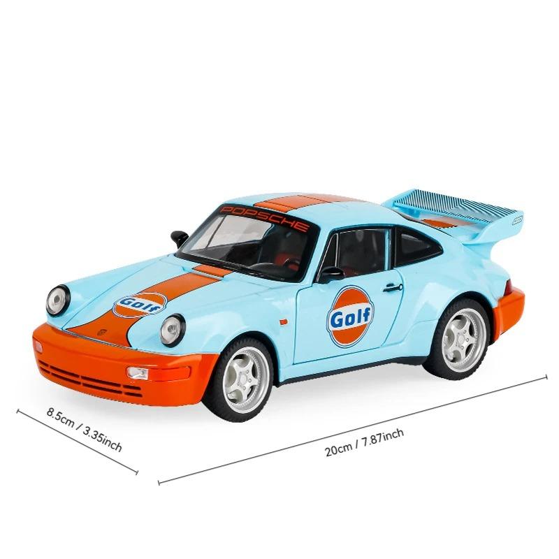 Масштаб 1/24 Сплав Автомобиль Porsche 964 Литые модели и игрушечные транспортные средства Модель автомобиля Звук и свет Инерционная машина Игрушки для детей Подарки