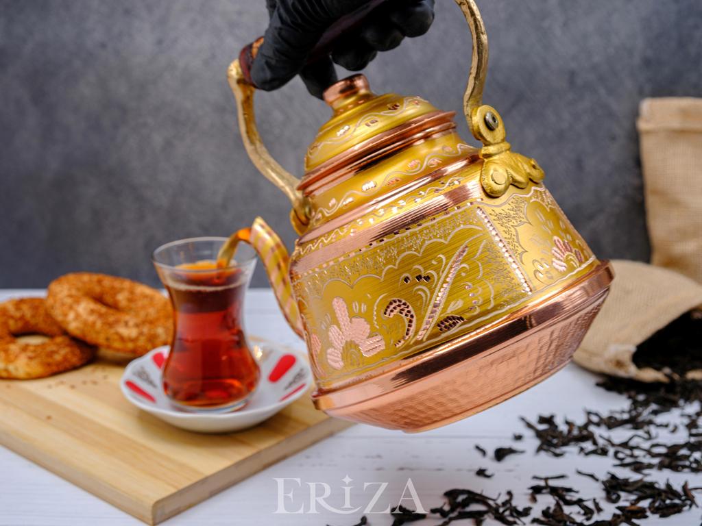 Старинный заварной чайник из цельной кованой меди 1,6 литра 108 унций