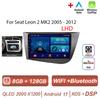 Autoradio Android 17 pour Seat Leon 2 MK2 2005 - 2012 Lecteur Multimédia Carplay Sans Fil Autoradio Unité Principale Vidéo Navigation GPS DSP