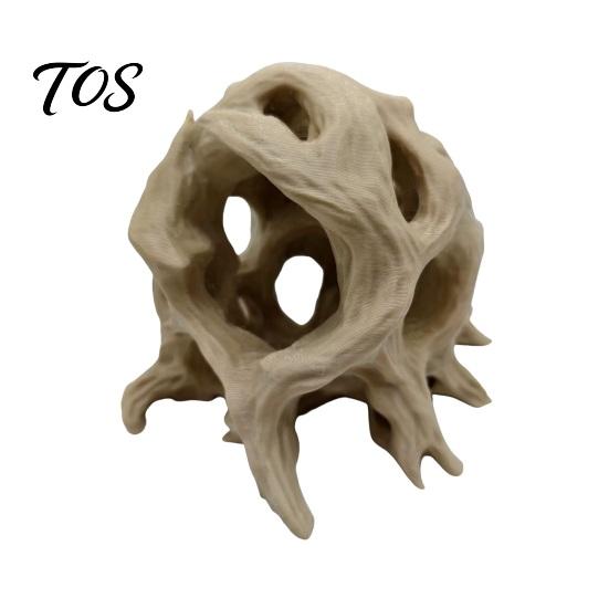 Safe Aquarium Ornament Hideout Tree Ball, 3D Printed Natural Look Root Reptile Hideout, Gecko Habitat Accessory Fish Cave, Decorative Shelter