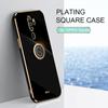 Plating Square Ring Holder Phone Case On For Oppo A9 A5 2020 A32 A52 A72 A92 A53 A54 4g 5g Luxury Silicone Stand Cover