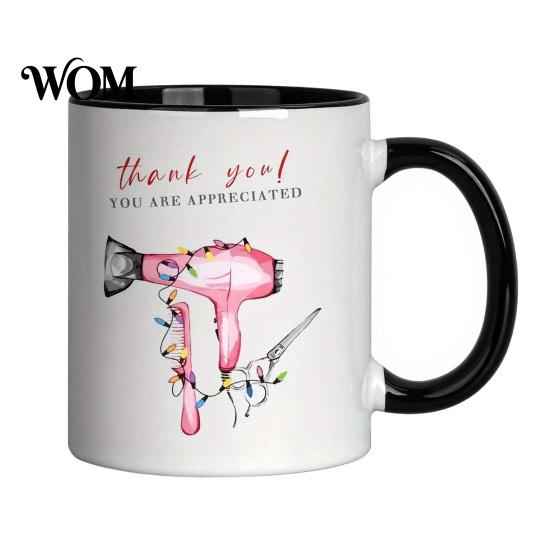 Safe Drinking Mug Hairdresser Coffee Cup, Large Capacity Ceramic Mug, Office Cup Size with Comfortable Handle Microwave