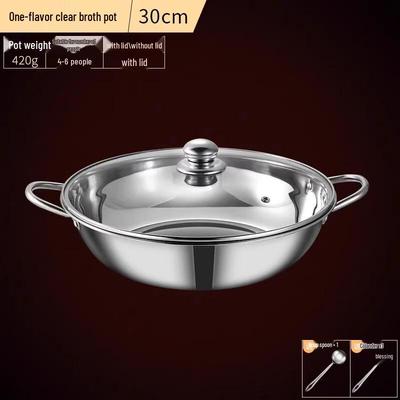 Yipan 30 см Индукционная горячая кастрюля из нержавеющей стали