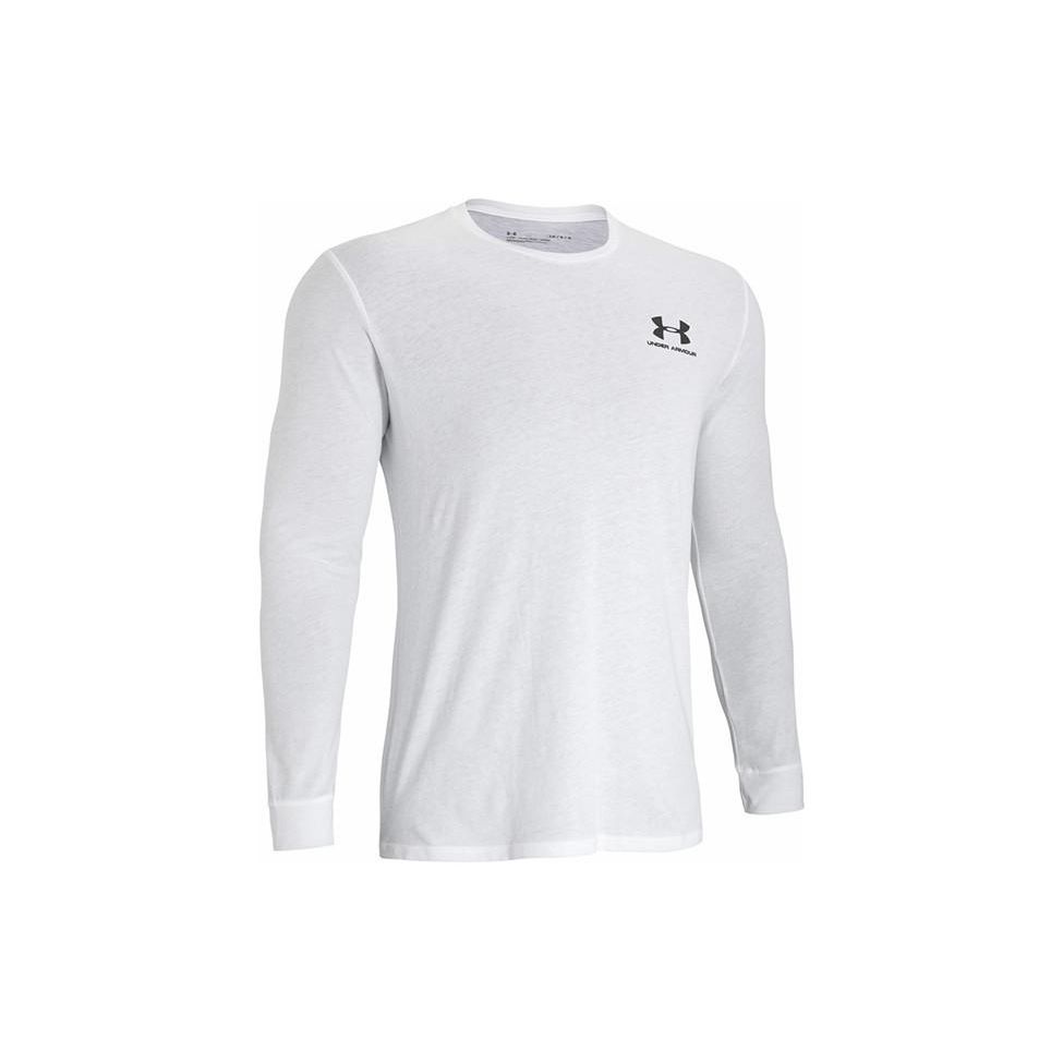 Under Armour Футболка с круглым вырезом и принтом букв, тренировочная, с длинным рукавом, мужская, белая 1329585-100