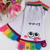 Color Random Fashion Sports Trainer Toe Socks Cotton Five Finger Cartoon Smile