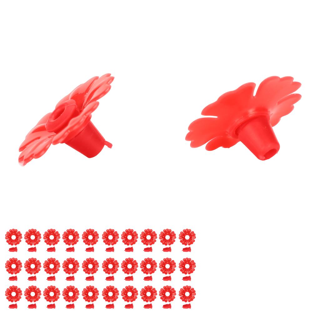 30 Set Hummingbird Feeder Flowers Hanging Bird Feeding Ports Replacement Parts Garden SuppliesRed