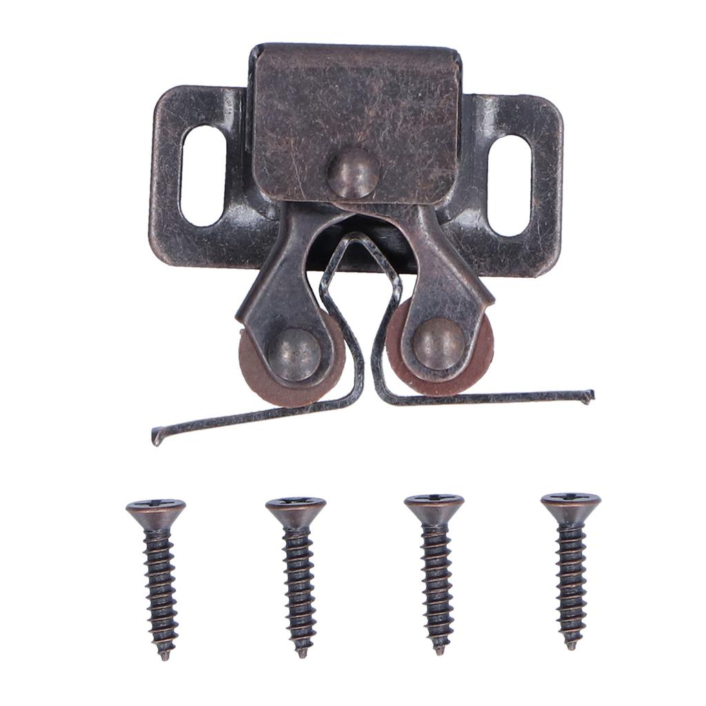 30 Set Stainless Steel Double Roller Catch Cabinet Latches Self Elastic Magnetic Damping Buffer