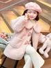 2025 Girls' Lambswool Fleece-Lined Sweater Coat for Autumn & Winter