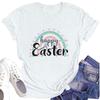 Women's Casual Short Sleeve Easter Printed Round Neck Short Sleeve T-Shirt Top