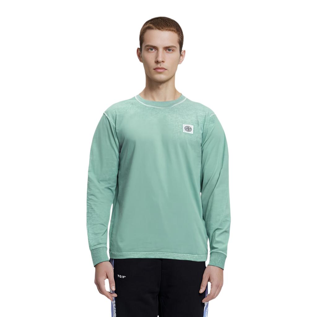 STONE ISLAND Мужской свитшот Fw22 с однотонным логотипом, цвет травянисто-зеленый 771521842-V0155