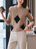 Женский кашемировый свитер Qinghe Cashmere 30% Кашемир 70% Шерсть Осенне-зимний кашемировый пуловер Мягкий и теплый