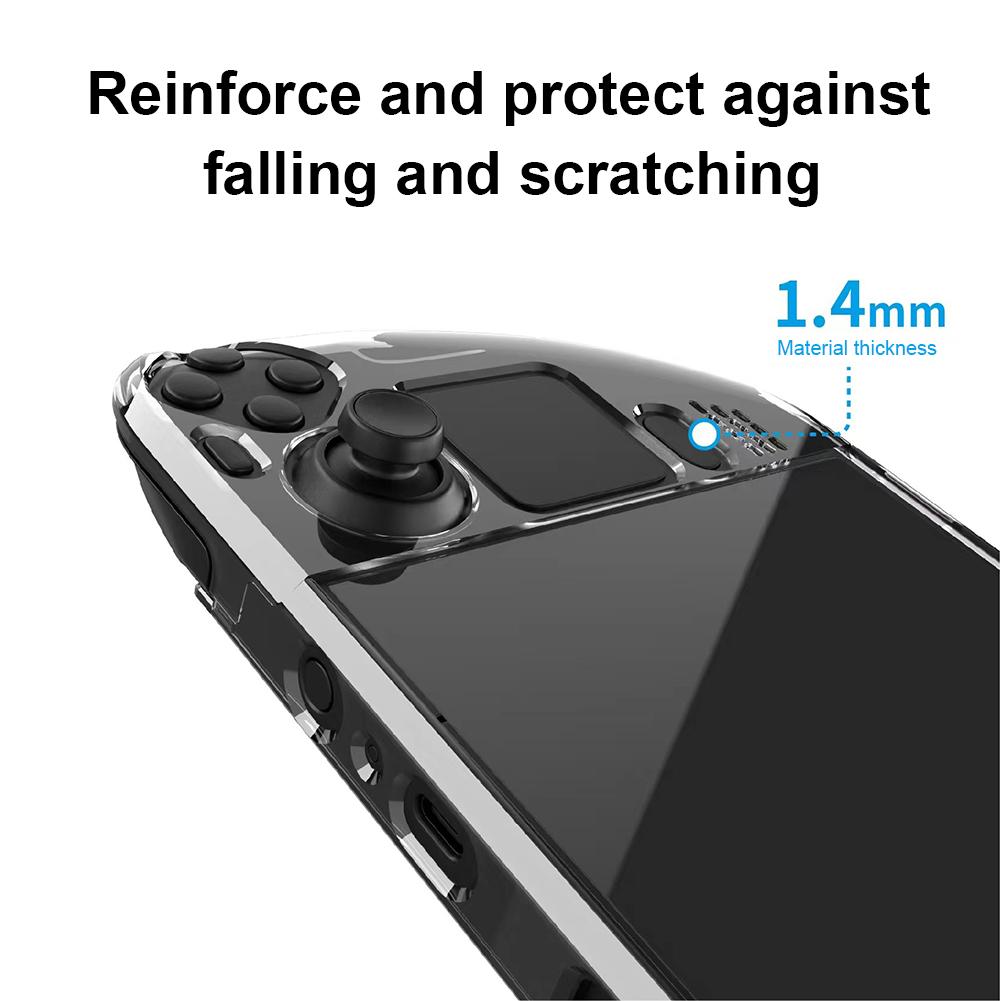 Hard PC Split Protective Cases Accessories Transparent Protective Cover Shell Replacement Detachable with Support for Steam Deck