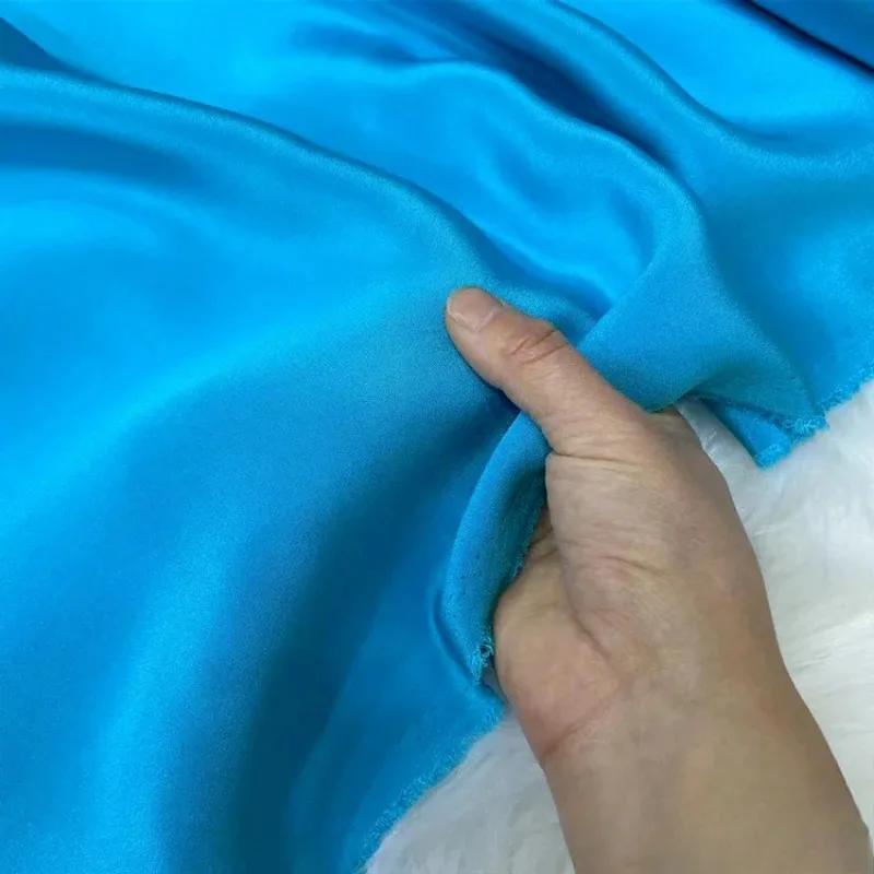 Однотонная 100% шелковая ткань Крэп де Шин 30 момми, тяжелый шелковый крэп, ткань для одежды, платьев, брюк