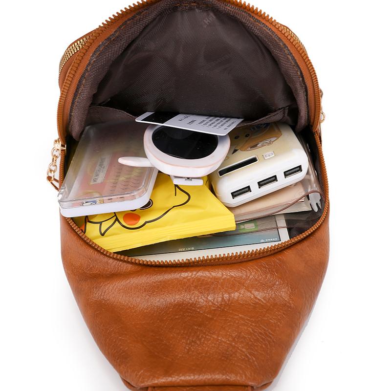 Женская нагрудная сумка, винтажная сумка через плечо из ПУ, многофункциональная сумка через плечо