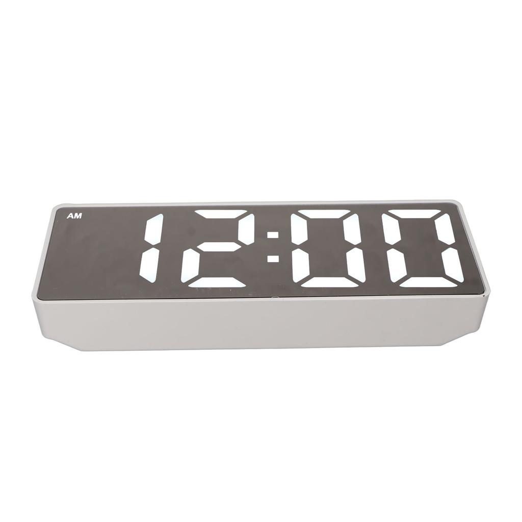 Digital Alarm Clock Temperature Display LED Mirror Electronic Clocks for Home Bedroom Decoration White