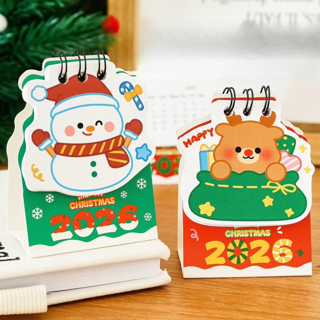 Christmas Desk Calendar Student Cartoon Mini Pocket Card Book Good-looking Christmas Atmosphere Reward Small Gift Student Prizes