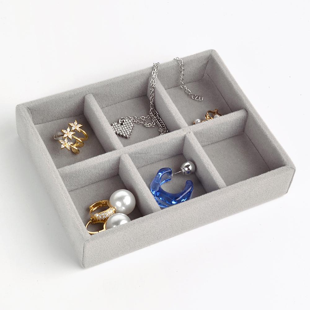 Velvet Jewelry Box Display Tray Drawer Storage Jewellery Holder For Ring Earrings Necklace Bracelet Soft Organizer