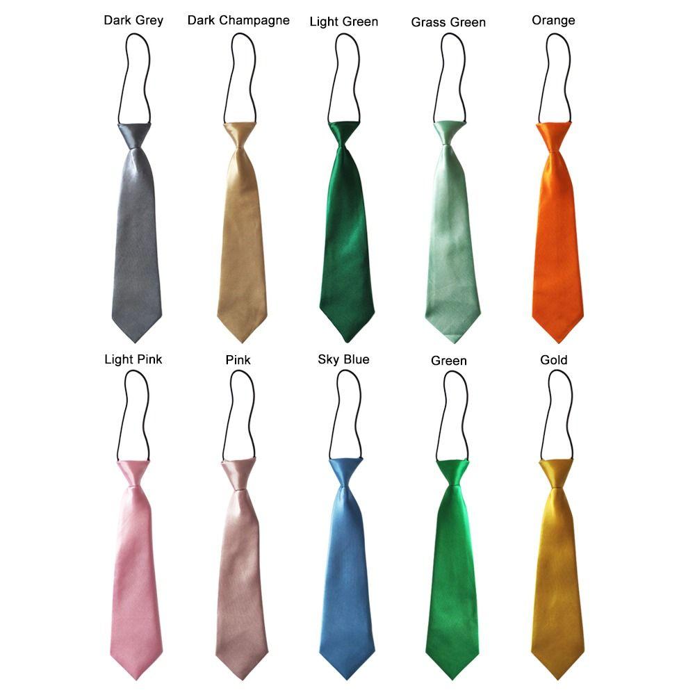 Short Style Cute Decoration Solid Color No Small Tie School Kids Tie Wedding Elastic Neck Tie