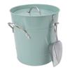 Round Ice Bucket Multipurpose Safe Galvanized Ice Buckets with Lid and Ice Shovel for Bar Restaurant Party Blue