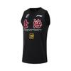 Li Ning CBA Series 24 Season Shanghai Team Round Neck Sleeveless Letter Print Vest Men Vests Black AVSU819-2