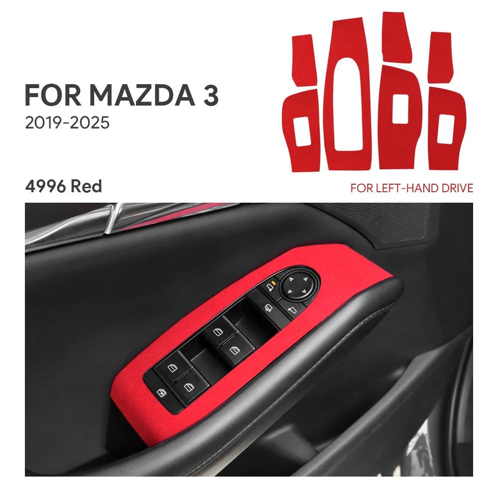 For Mazda 3 BP M3 Axela 2024 2025 Top Suede Trim LHD RHD Sticker Car Window Lift Panel Interior