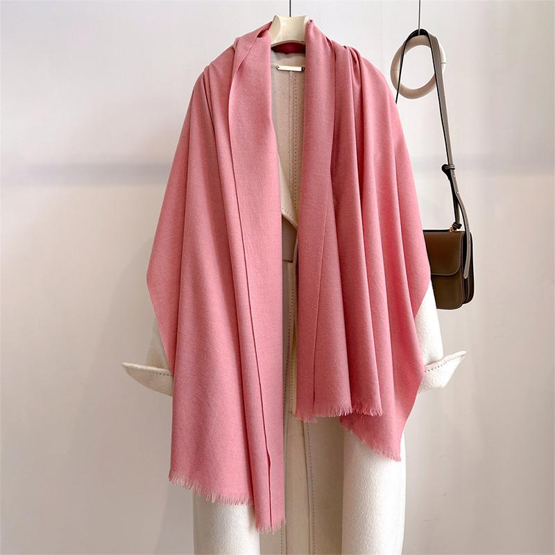 Luxury Winter Cashmere Scarf Women Solid Handkerchief Warm Pashmina Female Shawl Tassel Wrap Soft Pareo Bufanda Scarves Stole
