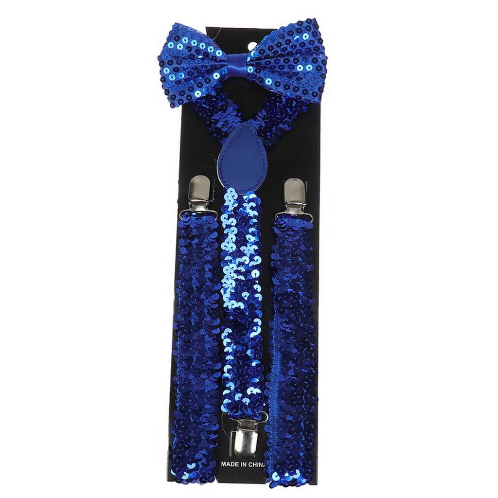 Классический комплект подтяжек и галстука-бабочки, регулируемые эластичные подтяжки с Y-образной спинкой шириной 2,5 см и 3 зажимами, тканый предварительно завязанный галстук-бабочка шириной 12 см, один размер для мужчин и женщин