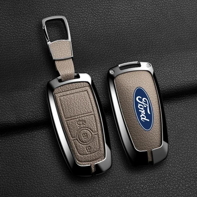 Car Sticker Ford New 2025 Hot Smart Key Fob Shell Accessories Key Bag For Ford 2017 Edge F250 2018 Mustang Remote Car Key Cover