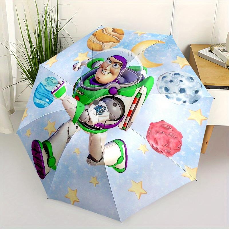 Buzz Lightyear,Space Adventure Automatic Opening and Closing Umbrella - 8-rib Folding Design, Lightweight and Portable, Suitable for Daily B