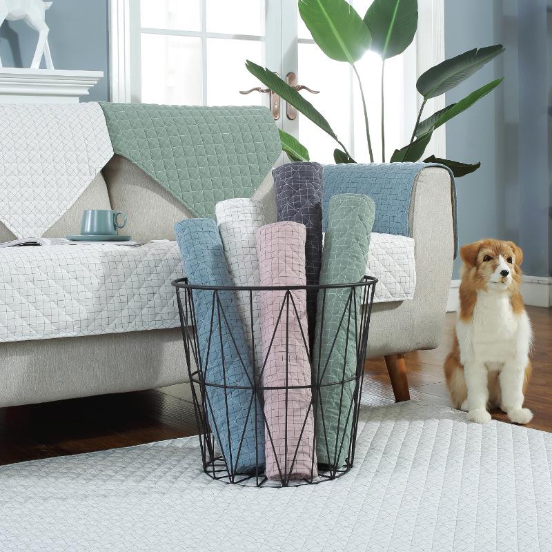 Modern Simple Sofa Cover Cotton Non-Slip Living Room Sofa Cushion Fabric Dust-Proof Furniture Protection Cushion Universal