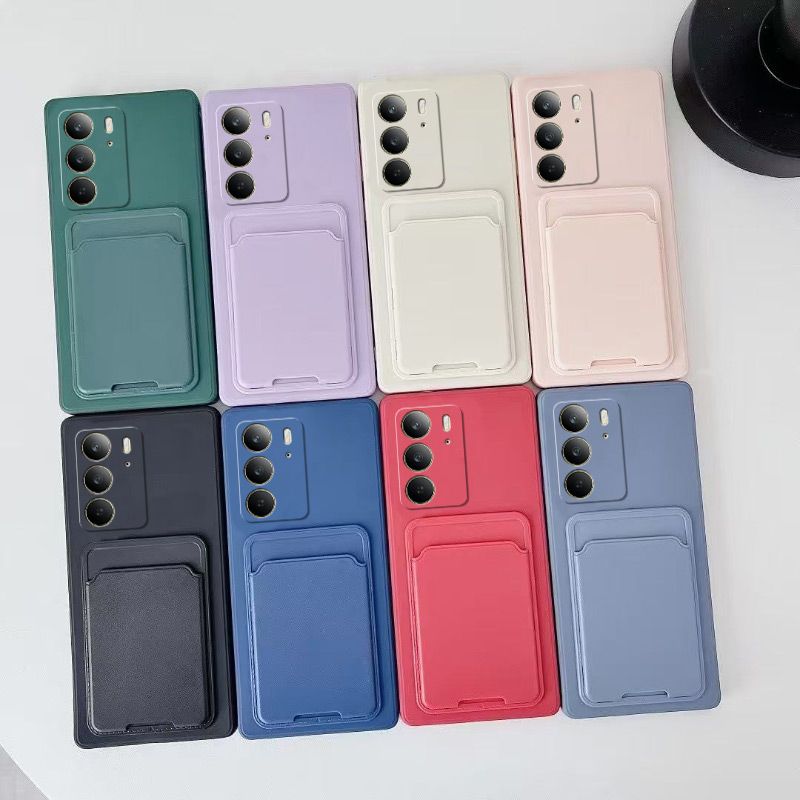 RealmeC75 Mobile Phone Case, Card Bag, Solid Color, Straight Edge Simple Knot, Soft Protective Cover, Matte Business Anti-drop All-inclusive.