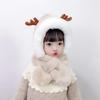 Winter Thicken Children Hat Plus Fleece Kids Christmas Caps Cartoon Elk Hat for Girls Boys Scarf Thicken Cap Newborn Photography