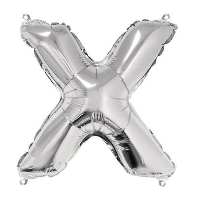 Шар-буква X, 40см, 1 шт.. , серебристость